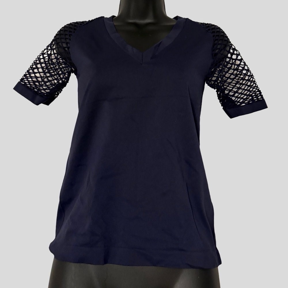 VENUS Charcoal Mesh Sleeve Top